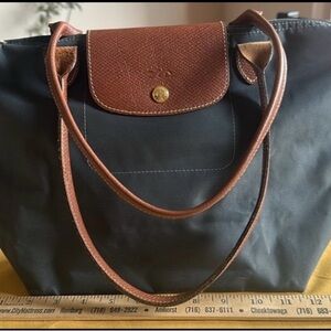 Longchamp, large dark blue shoulder bag